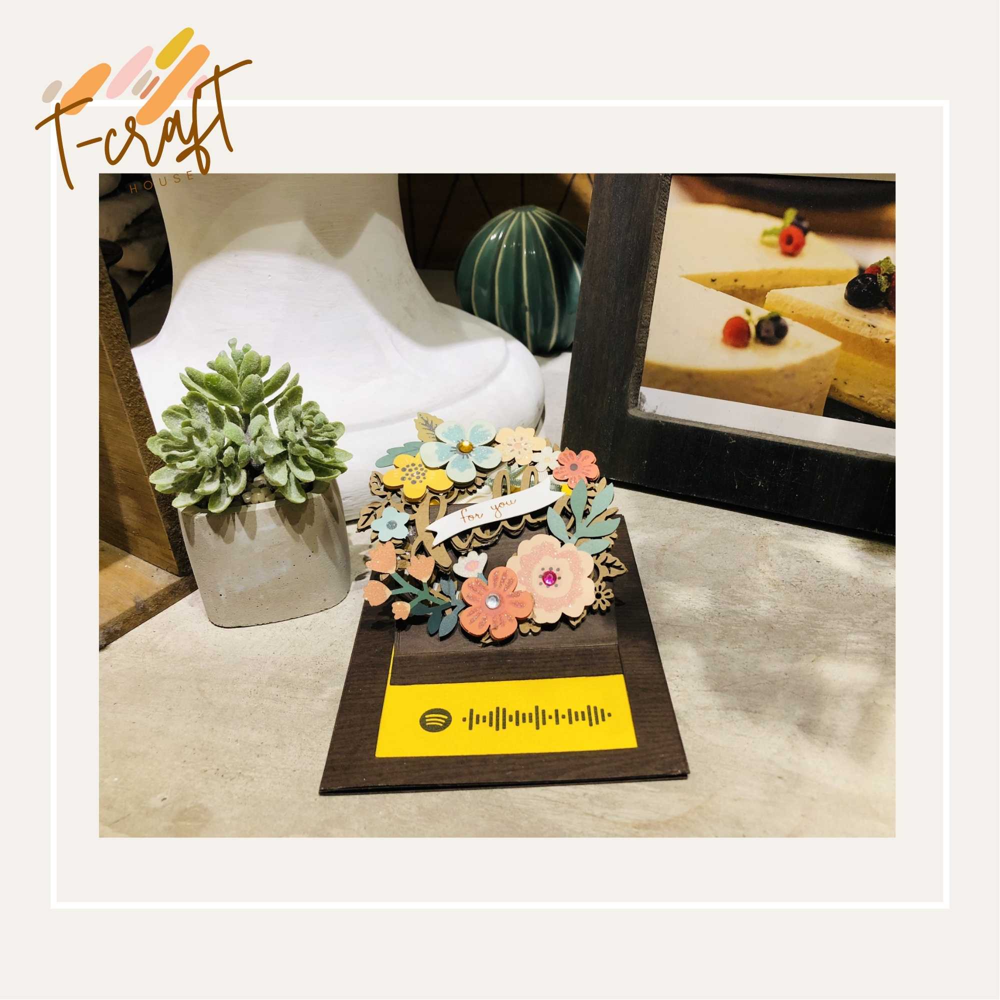 COMBO QUÀ HANDMADE KHUNG TRANH HOA VÀ THIỆP 3D – MÓN QUÀ SINH ĐỘNG VÀ Ý NGHĨA T.CRAFT HOUSE MẪU 1
