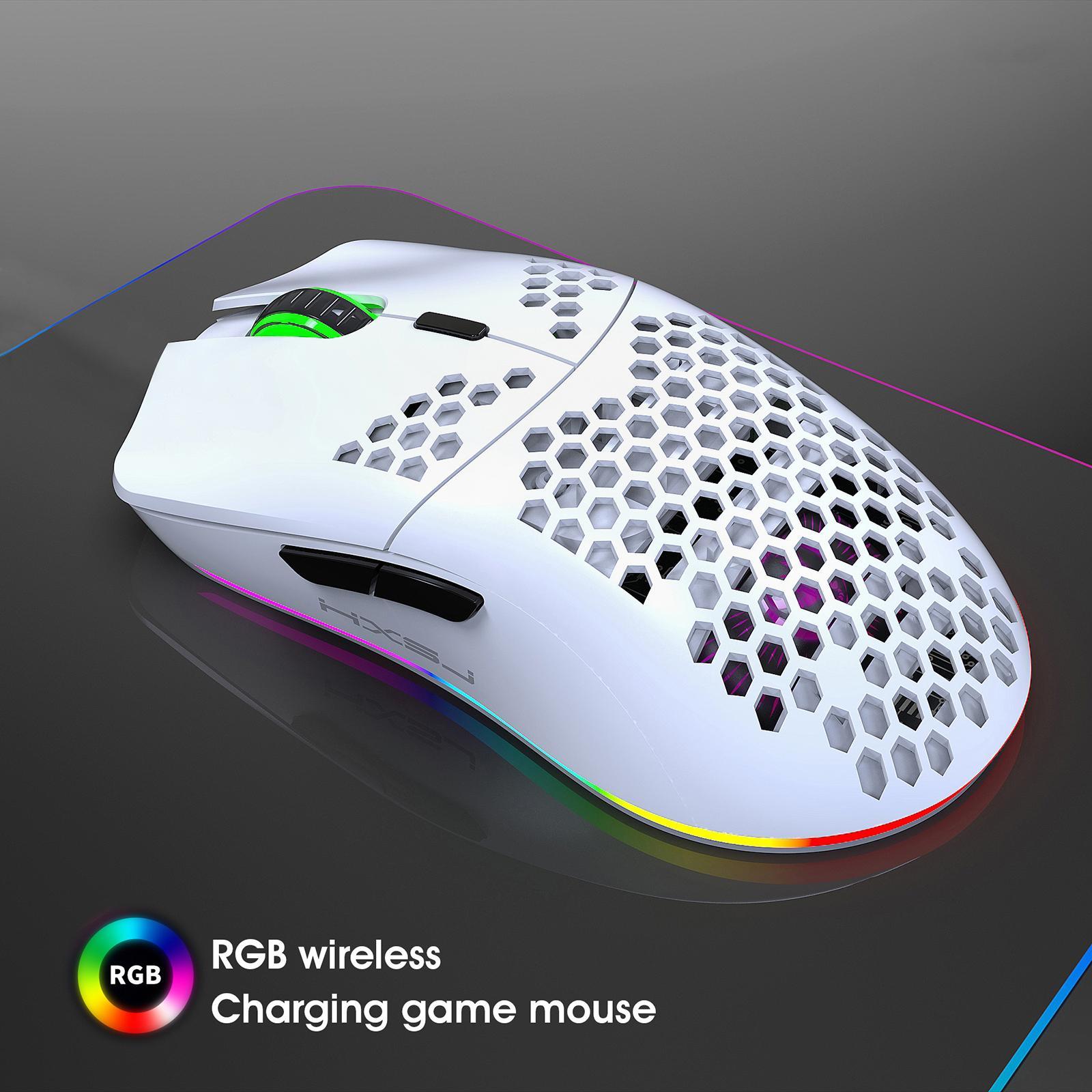 Gaming Mouse Rechargeable 7 RGB Backlit Colors 3200DPI for Office PC
