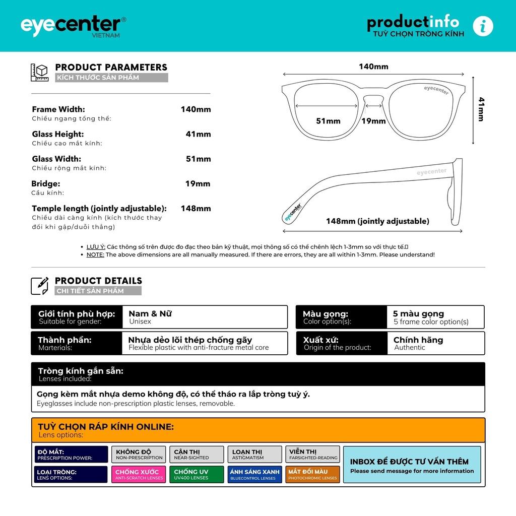 Gọng kính cận vuông nam nữ A29-S chính hãng LITTLE ROCK by ZAC CODY nhập khẩu Eye Center Vietnam