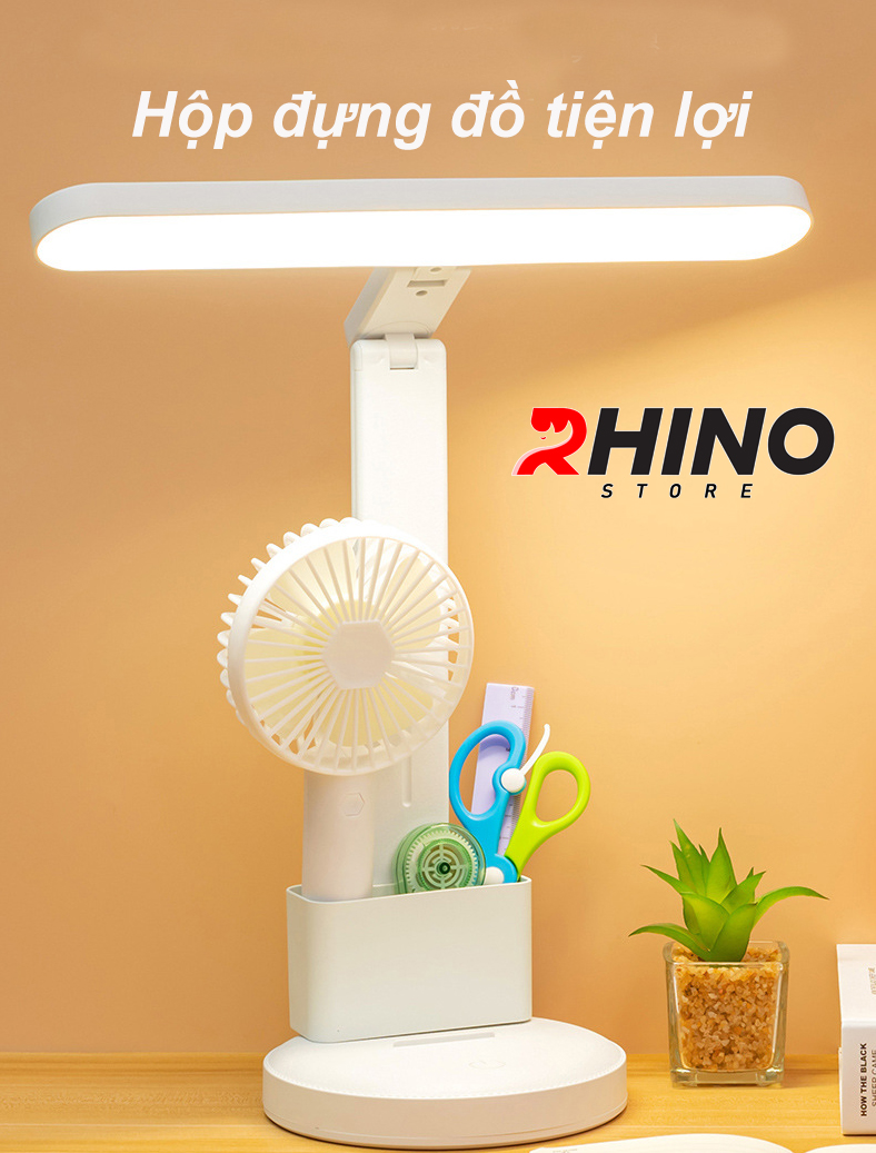 Hình ảnh Đèn học LED 3 ánh sáng bảo vệ mắt chống cận cảm ứng Rhino L202, tích điện đa năng làm việc, để bàn học