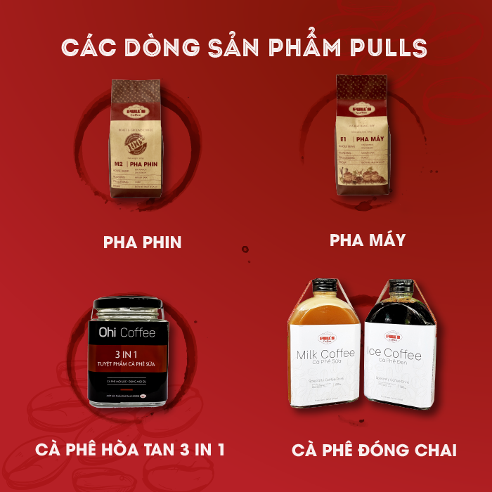 Cà phê nguyên chất Blend E1 Robusta - Arabica rang mộc, cafe hạt pha máy, cafe bột pha phin ngon chuẩn từ Pulls Coffee