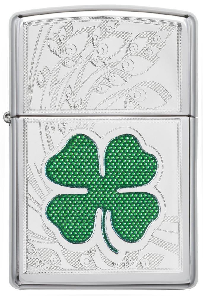 Bật lửa Zippo Clover High Polish Chrome Design 24699