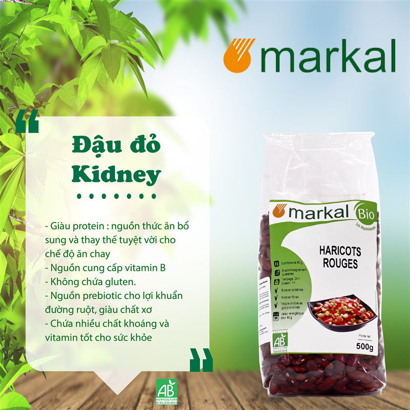 Đậu đỏ Kidney hữu cơ Markal 500g