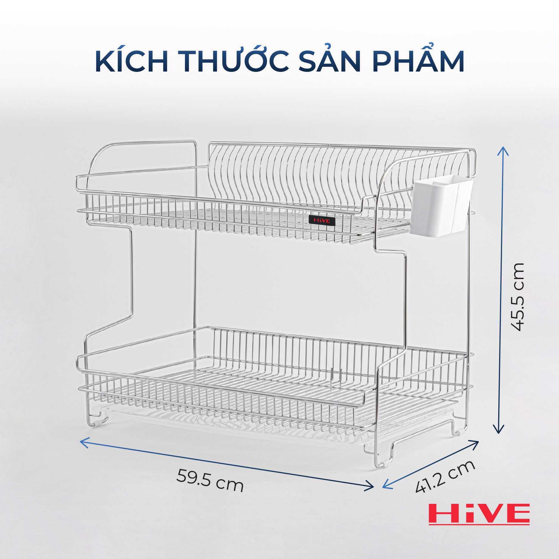 Kệ (giá) để chén bát HiVE DG Big 2 tầng inox 304