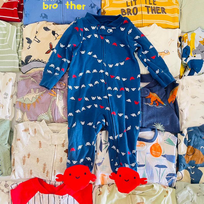 (0-9m) Body Liền Quần Ngủ Cotton Mềm Mịn HM/ Car..ter Cho Bé - Carter 6-9m / A2