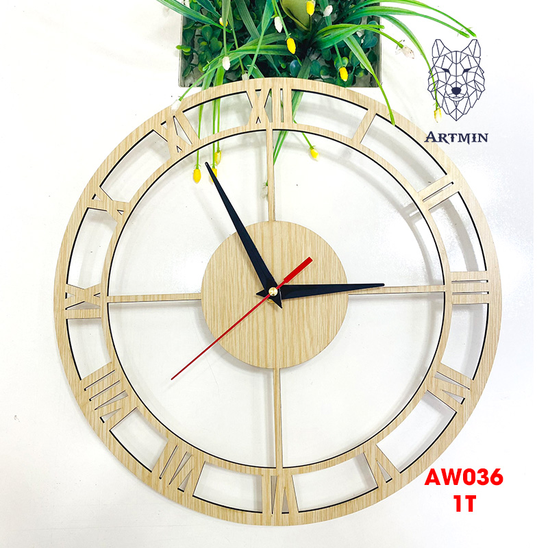 AW036 - Đồng Hồ Gỗ Decor Nhà Cổ Điển – Đồng Hồ Treo Tường Trang Trí Cực Xinh