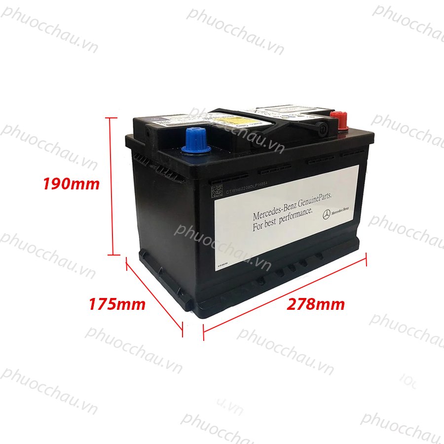 Bình Ắc Quy Xe Mercedes A0019828008 AGM 12V - 70Ah, Ắc Quy Xe Mercedes C200, C250, GLC200