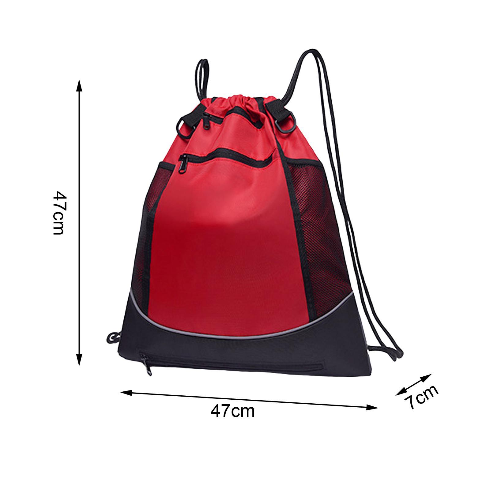 Drawstring Backpack Sports Gym with Mesh Pockets Water Resistant String Bag for Women Men Children