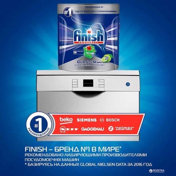 Viên Rửa Bát Finish Quantum Max Apple&Lime 36 Viên - Hương Chanh,Táo