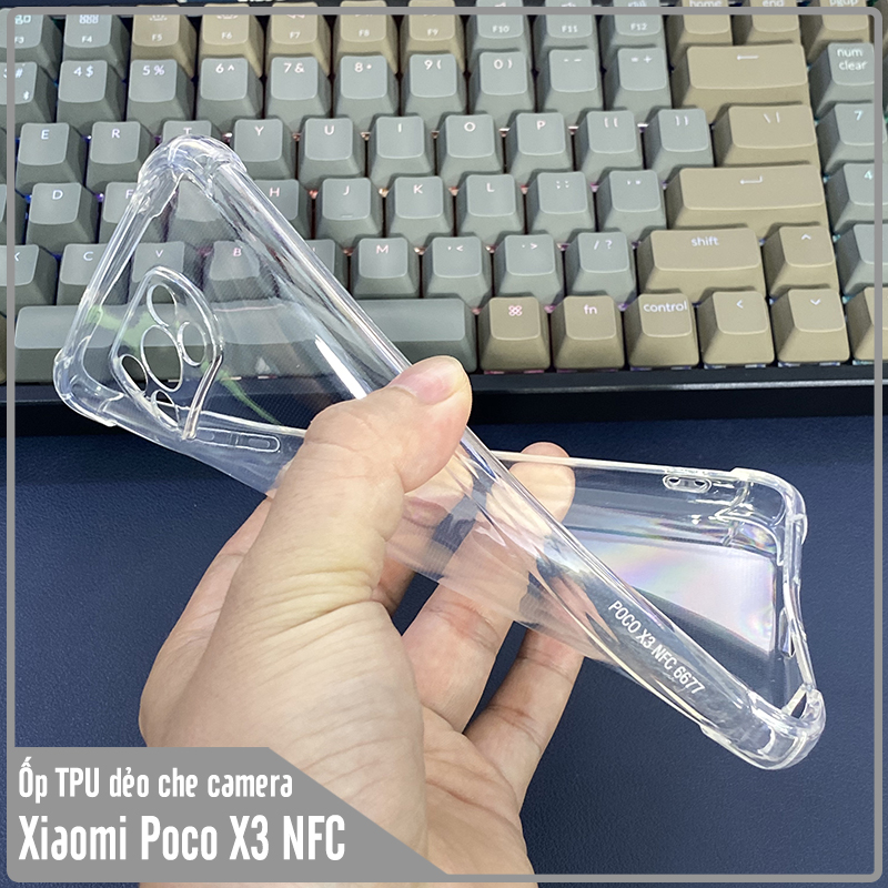Ốp lưng cho Xiaomi Poco X3 NFC nhựa dẻo TPU trong che camera