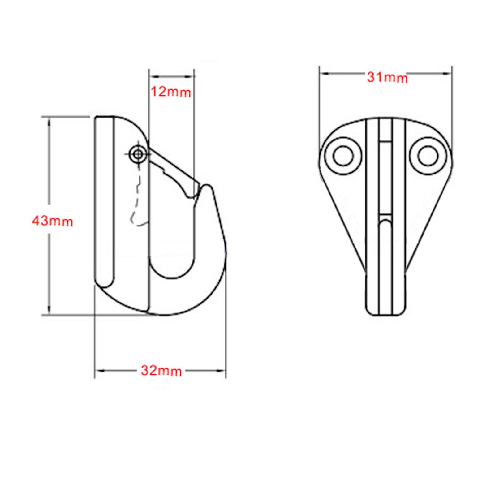 4X 2pcs Marine Grade Stainless Steel Spring Snap Hook Boat Fending Hook