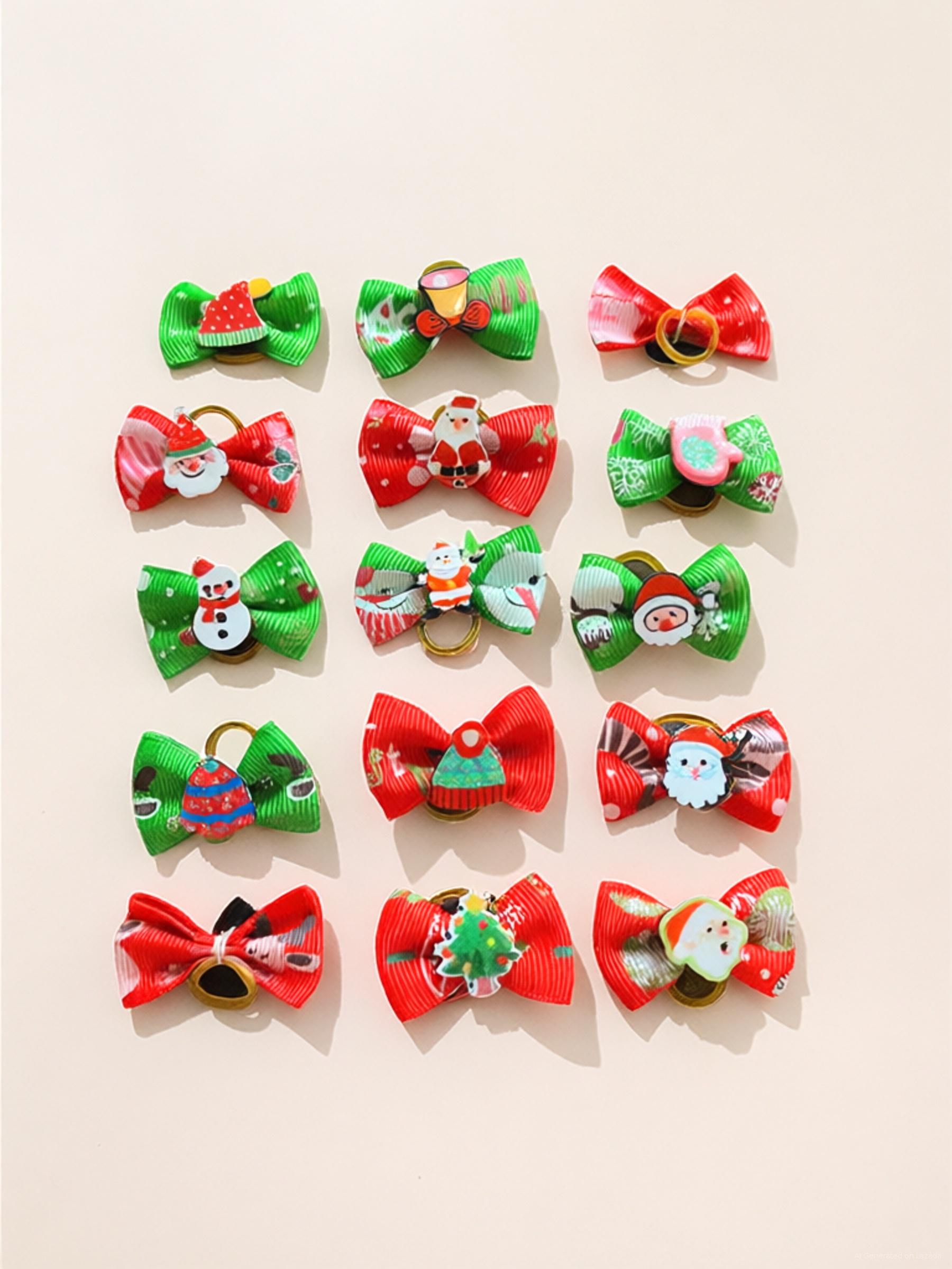 NƠ KẸP TÓC CÀI TÓC BUỘC TÓC GIÁNG SINH NOEL DỄ THƯƠNG MÃ 20 XINH XẮN CHO THÚ CƯNG CHÓ MÈO