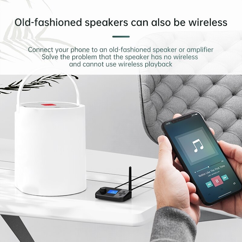 SOAIY Bộ Thu Phát Âm Thanh Bluetooth 5.0 C41 (Hỗ Trợ Cổng Optical) - Hàng Nhập Khẩu