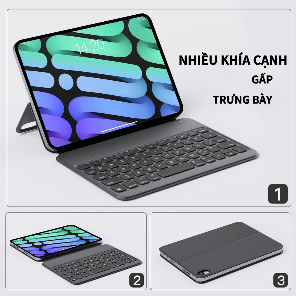 [HÀNG CHÍNH HÃNG GOOJODOQ] A1872 - Bàn phím Bluetooth GOOJODOQ cho iPad Bàn phím Case Mini 6 với ma thuật không dây có thể tháo rời từ tính