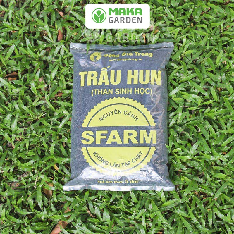 Trấu Hun Nguyên Cánh Sfarm - Túi 5dm3 - Không Lẫn Tạp Chất. Dùng Trồng Thuỷ Canh, Rau Mầm, Ươm Cây Con