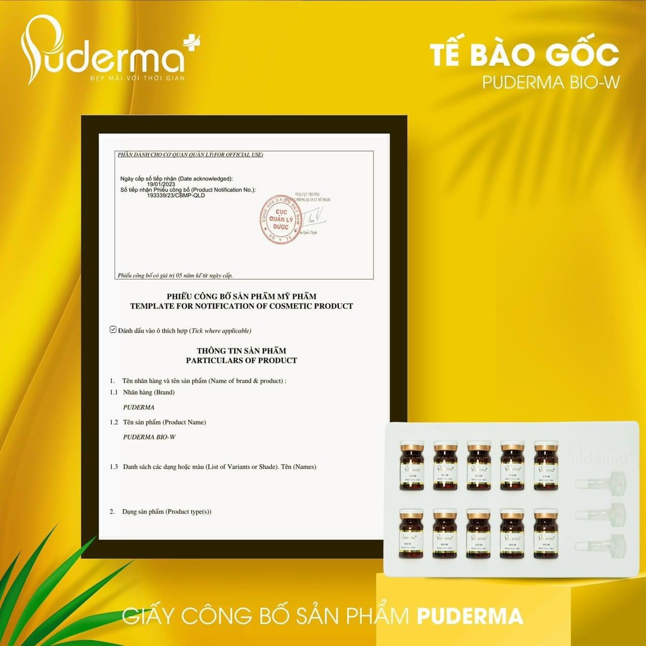 [Freeship] Tế Bào Gốc Tan Nám BIO-W Puderma: giúp trẻ hoá, tăng sinh tế bào, tăng sinh lượng lớn HA tự thân, Glutathione tự thân, tăng sinh Collagen, Elastin và Keratin, trả lại một làn da trắng sáng, căng bóng, mờ nám nếp nhăn, săn chắc, đàn hồi.