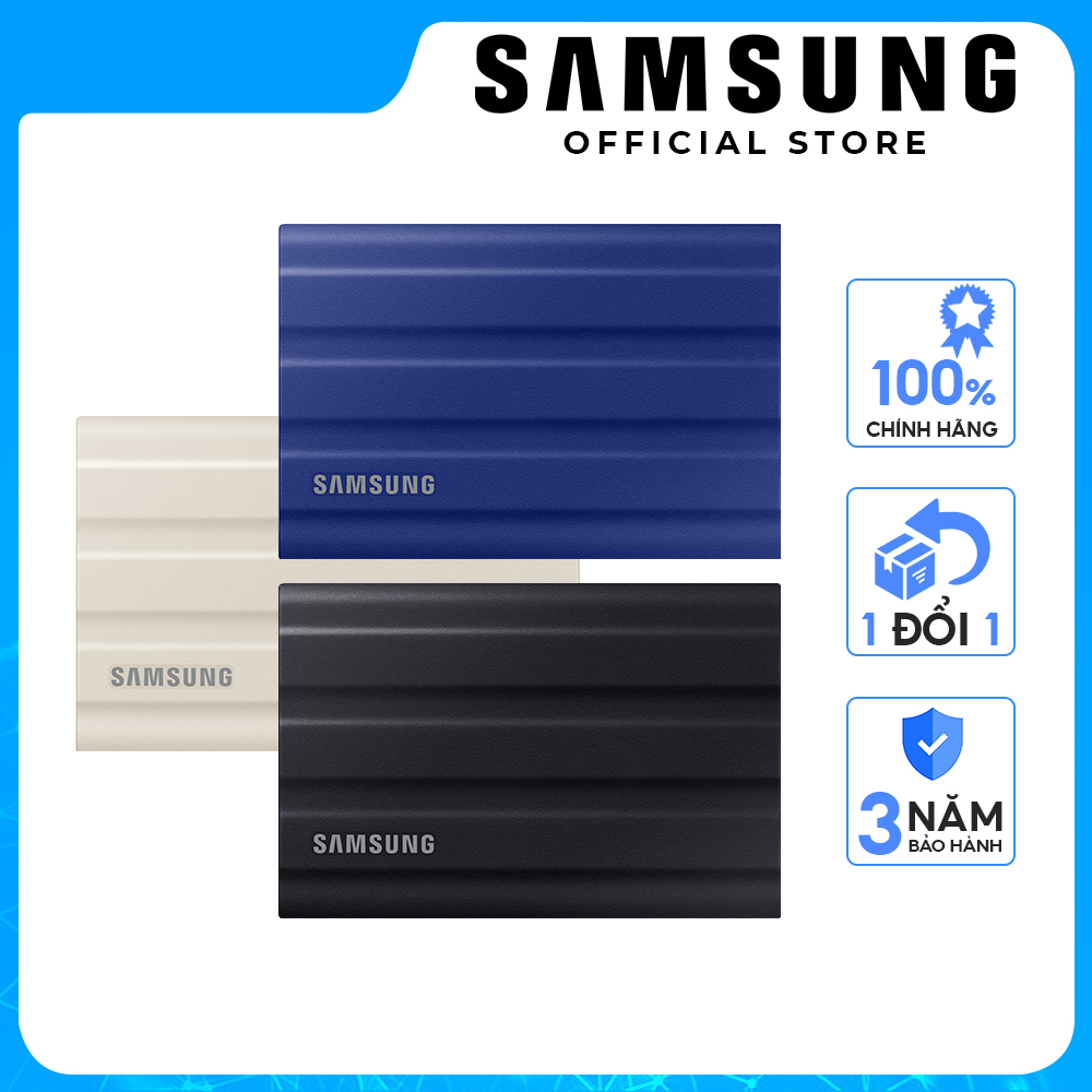 Ổ Cứng Di Động Ssd Samsung T7 Shield 1Tb 2Tb Usb Type C 3.2 Gen 2 Kháng Nước Chống Bụi - Hàng Chính Hãng - 2Tb - Beige
