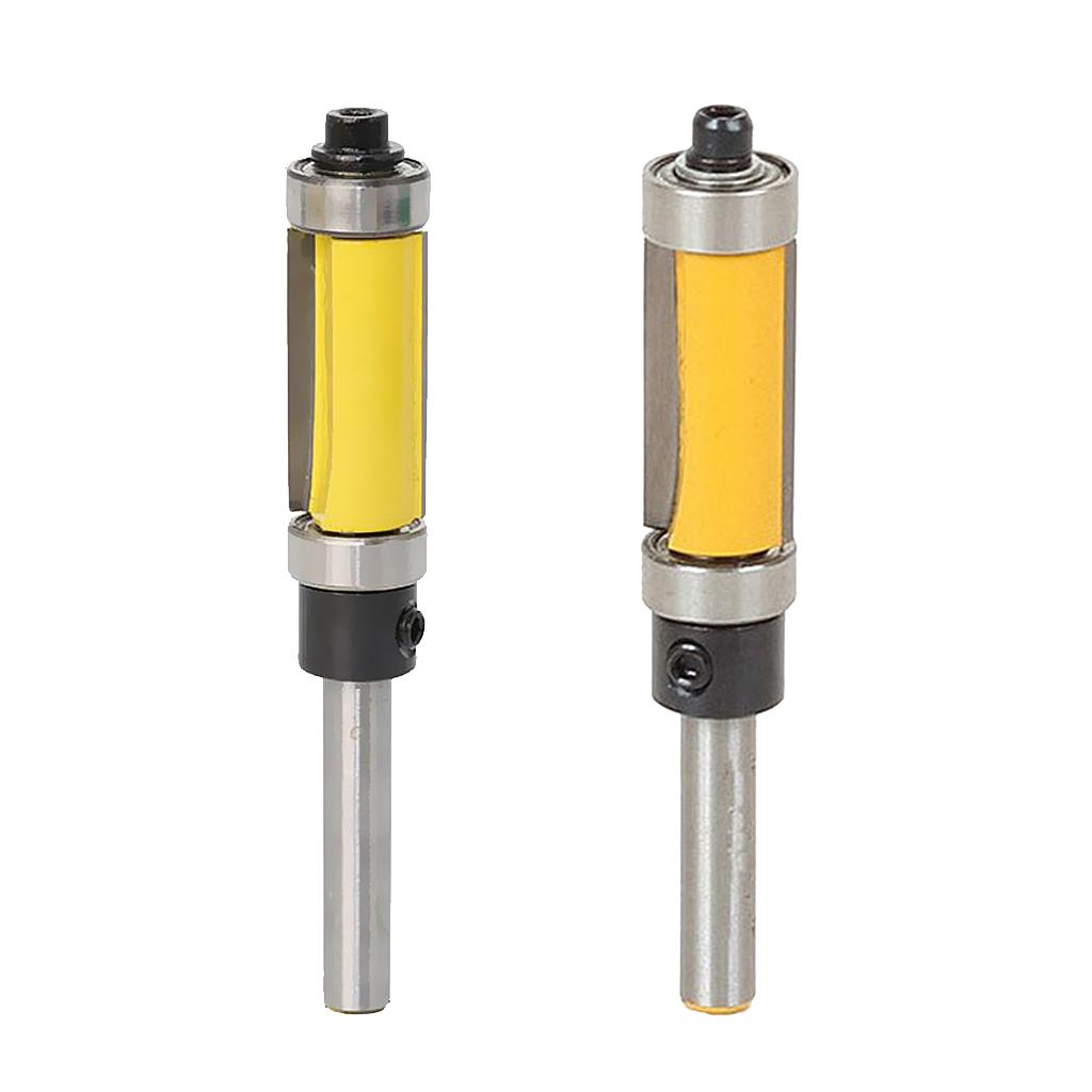 2pcs 1/4 Shank Woodworking Flush Trim Router Bits, 1 inch Cutting Height