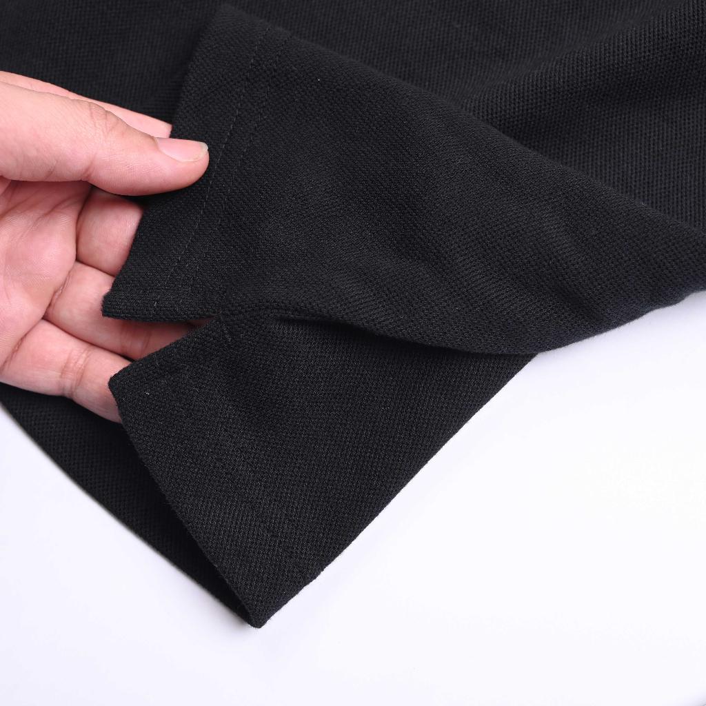 Áo polo nam ngắn tay cổ bẻ cá sấu cotton thời trang màu đen trơn basic thể thao GIFASHION MPC30313