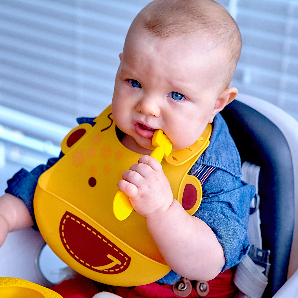 Bộ đồ dùng ăn dặm silicon Baby Marcus & Marcus, cho bé từ 6 tháng