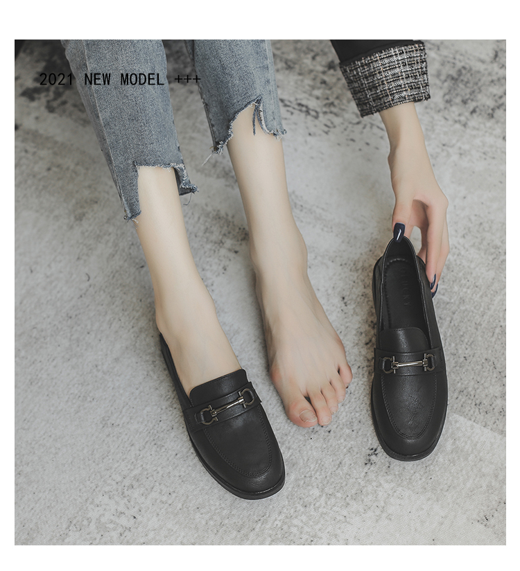 Giày Loafer Moca Nữ Da Mềm Màu Đen Nude Sáng Dáng Bệt Thấp Mềm Mại - Phong Cách Hàn Quốc Cao Cấp Có Sẵn Freeship