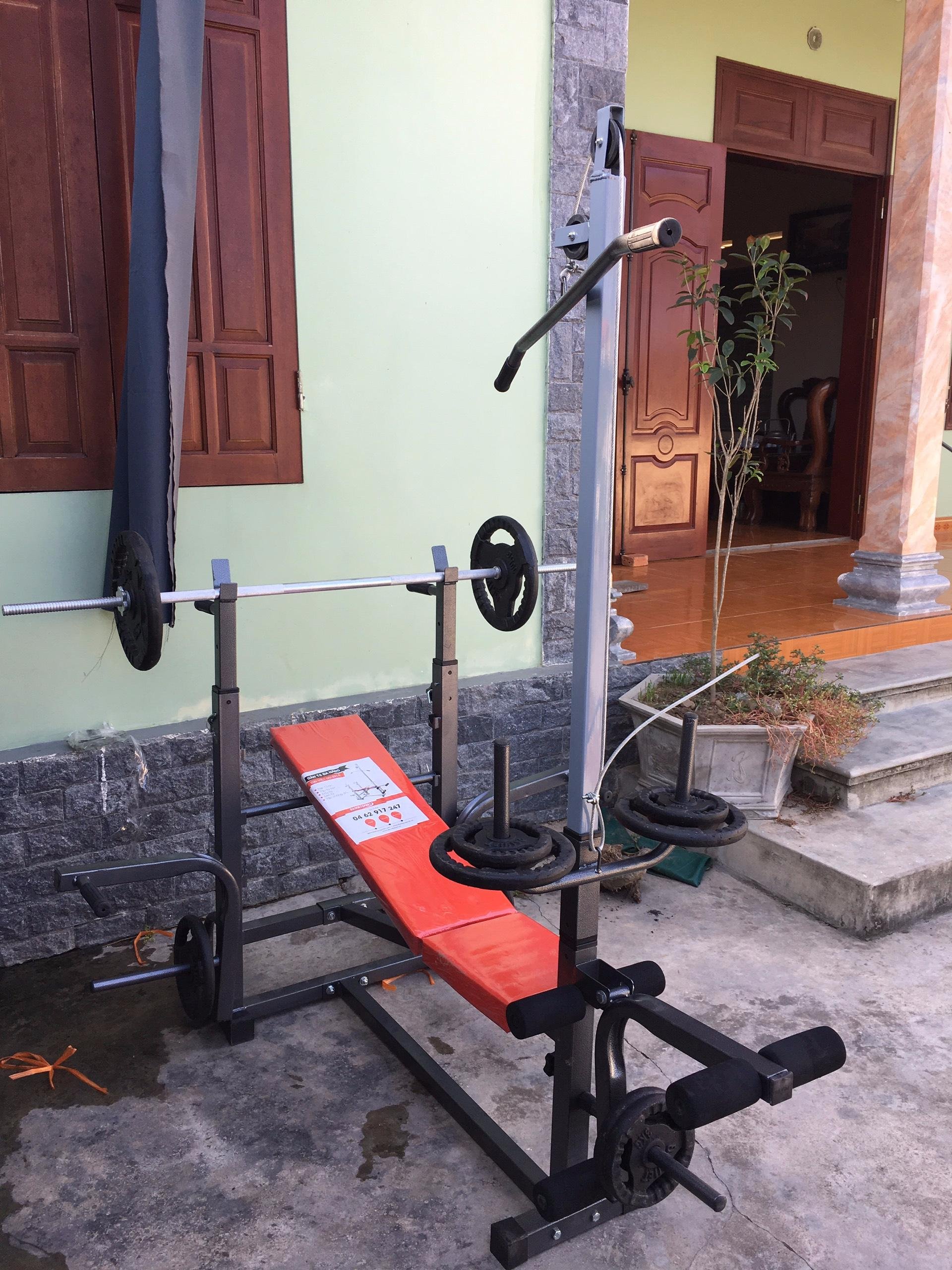 Giàn tập tạ đa năng 8210- Dàn tạ tập gym tại nhà khung to chắc chắn (GIÁ CHƯA BAO GỒM TẠ VÀ ĐÒN TẠ)