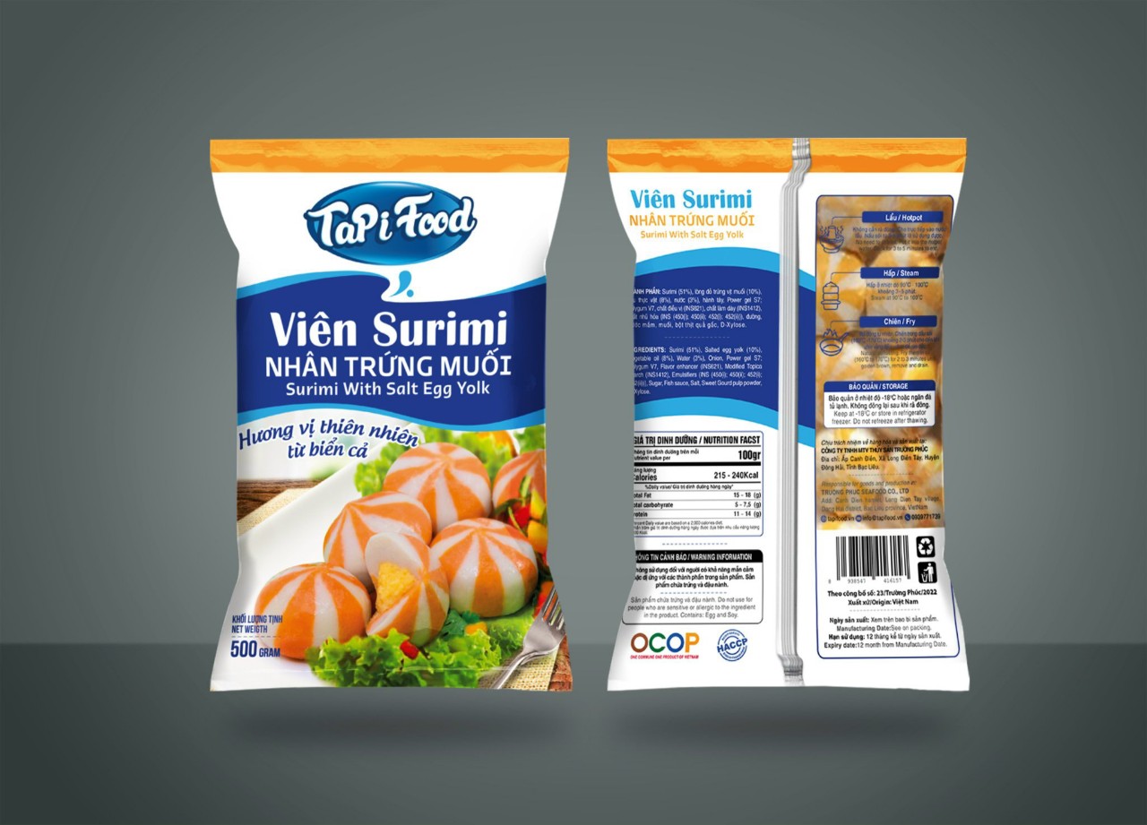 Viên surimi nhân trứng muối - Tapifood/500gr