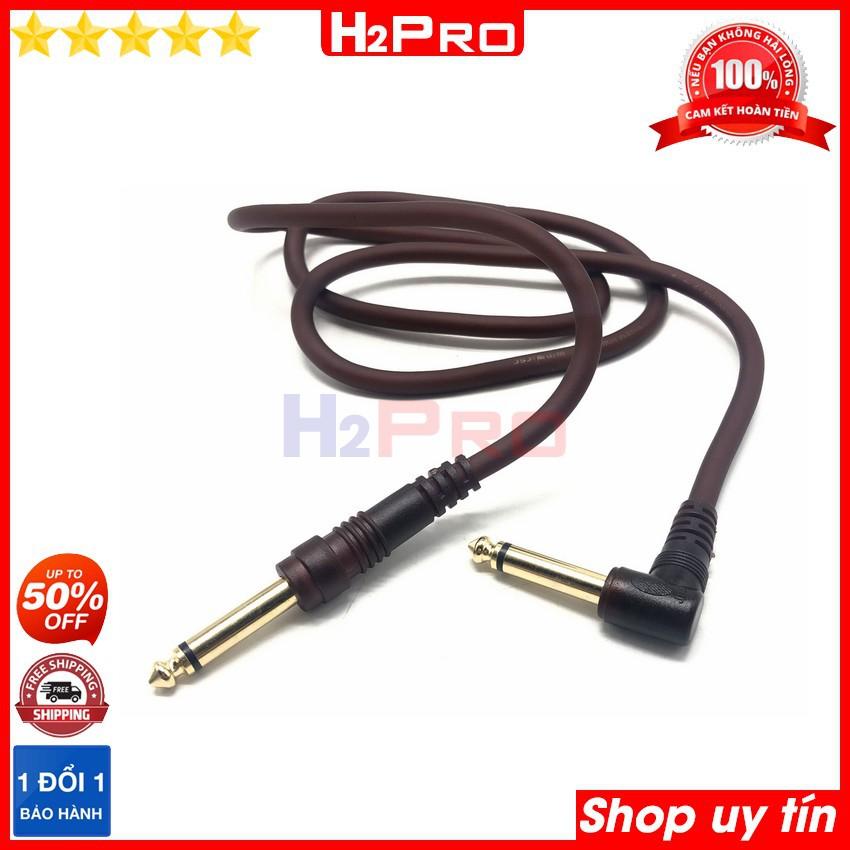 Dây jack 6 ly 2 đầu JSJ H2Pro cao cấp đầu mạ vàng chống sôi nhiễu (1 dây), dây 2 đầu 6 ly góc vuông dài 1m