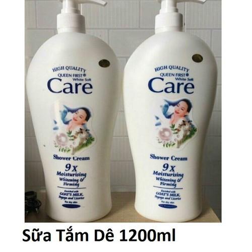 Sữa Tắm Dê Dành Cho Người lớn Trẻ em White Care Trắnịn Da 1200ml