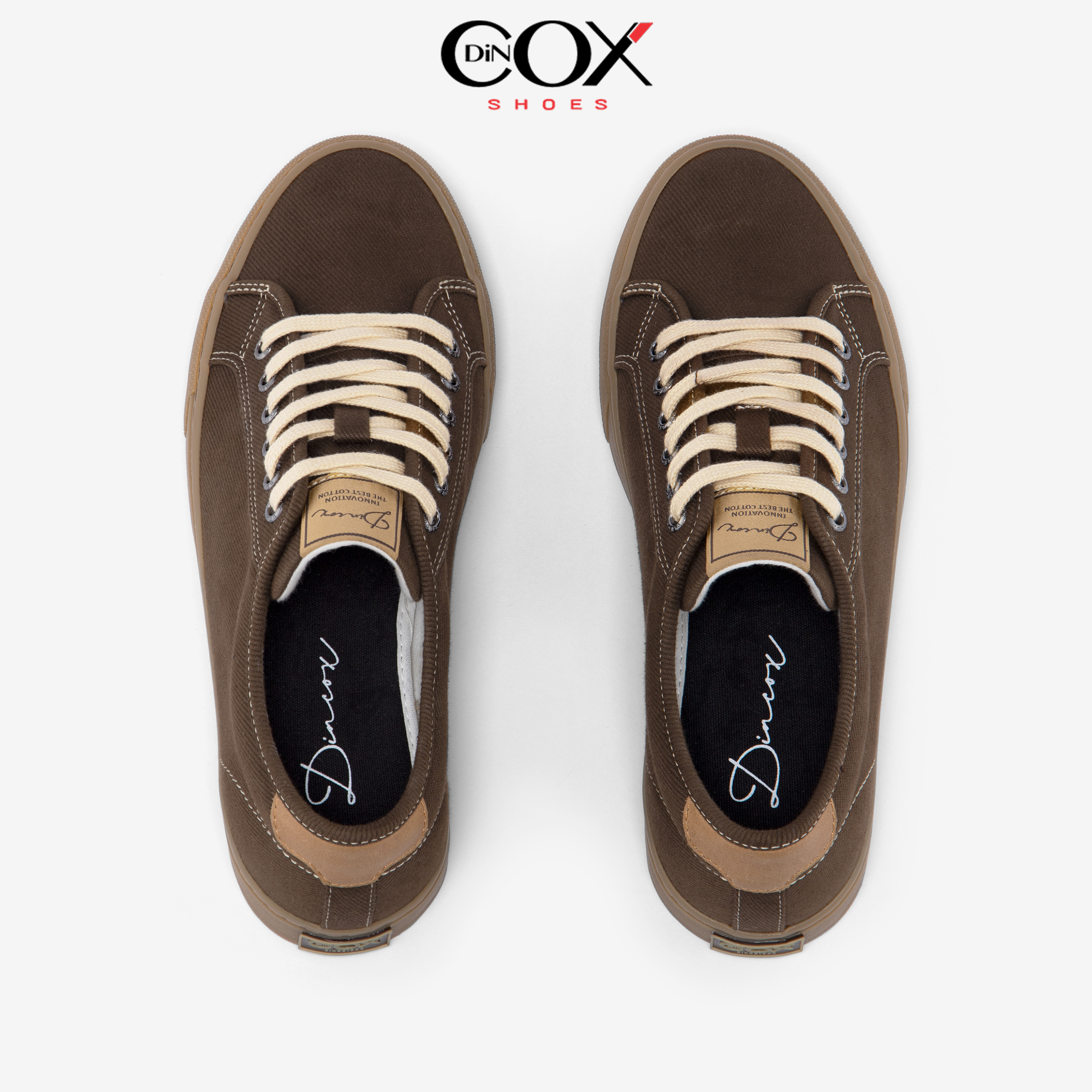 Giày Sneaker Vải Canvas Nam Nữ E12 Kakao Dincox