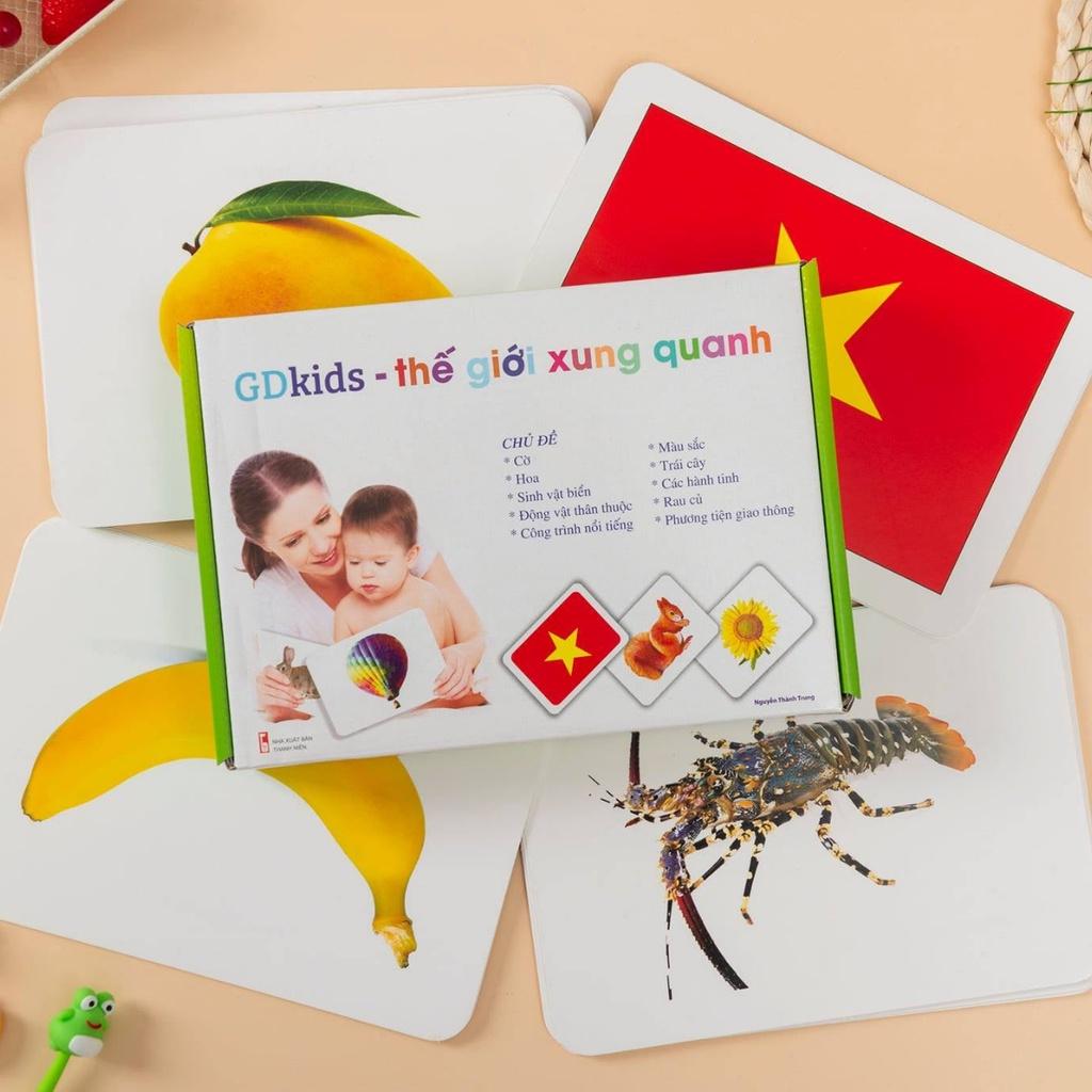 Bộ thẻ học thế giới xung quanh chuẩn flashcard cơ bản 100 thẻ Shop Bố Su