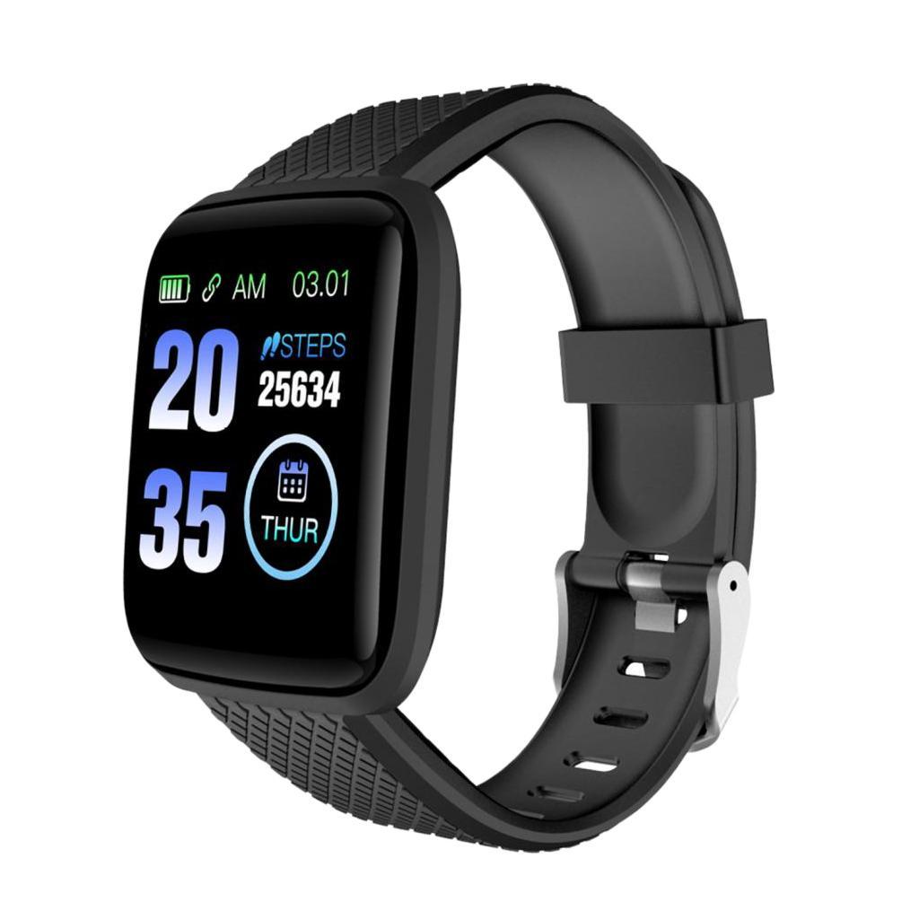 2pcs Sport Fitness Tracker Smart Heart Rate Monitor Black 116 plus