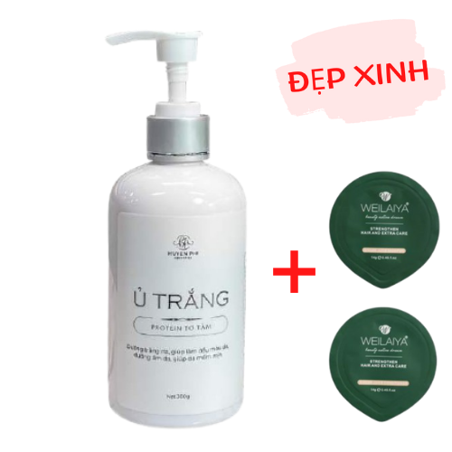 Ủ Trắng Tơ Tằm Huyền Phi Cung Cấp Protein Cho Da Trắng Sáng, Mịn Màng Tặng Kèm Gội Mini Weilaiya Ngẫu Nhiên