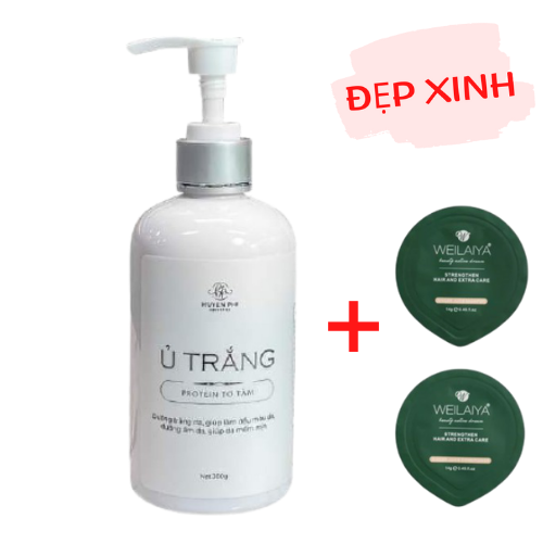 Ủ Trắng Tơ Tằm Huyền Phi Cung Cấp Protein Cho Da Trắng Sáng, Mịn Màng Tặng Kèm Gội (Xả) Mini Weilaiya Ngẫu Nhiên