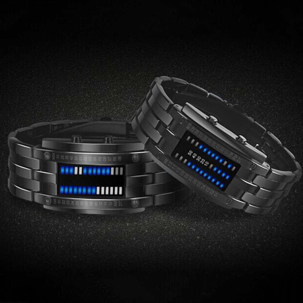 Đồng hồ điện tử không thấm nước làm từ thép không gỉ, màn hình LED