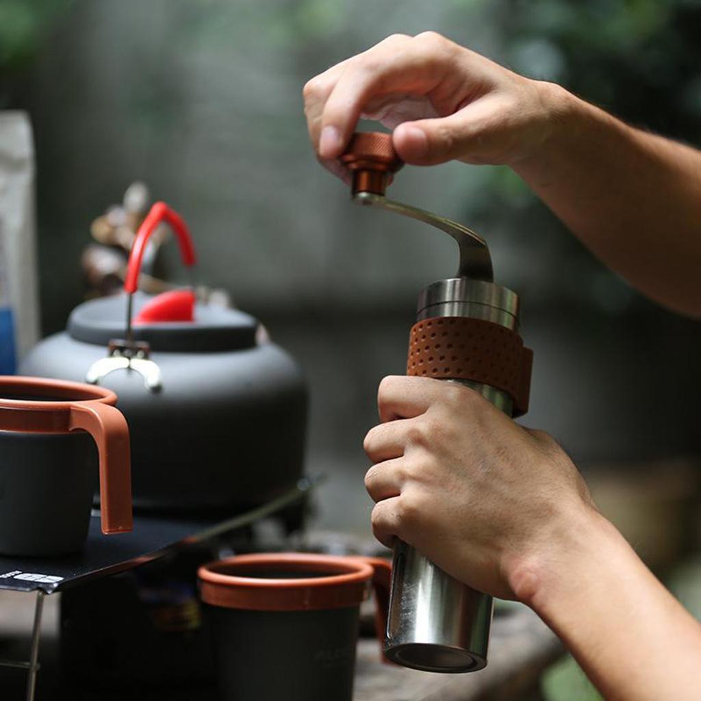 Stainless Steel Ceramic Burr Manual Coffee Grinder Portable Hand Crank Mill