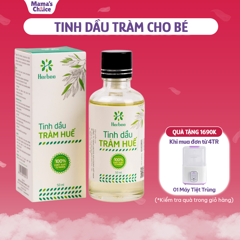 Tinh Dầu Tràm Herbee 50ml, Dầu Tràm Nguyên Chất, Giữ Ấm Cơ Thể Khi Trời Lạnh, Chiết Xuất 100 Từ Lá Tràm Gió Huế – COMBO 2 LỌ