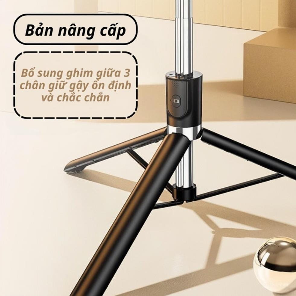 Gậy Tripod chụp ảnh tự sướng Selfie 3 chân gấp gọn 30cm, kéo dài 1M7 điều khiển từ xa có đèn Tripod chụp ảnh livestream - Hàng nhập khẩu