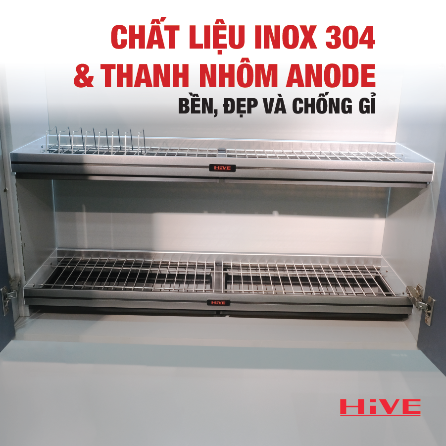 KỆ CHÉN BÁT CỐ ĐỊNH PREMIUM TREO TỦ BẾP