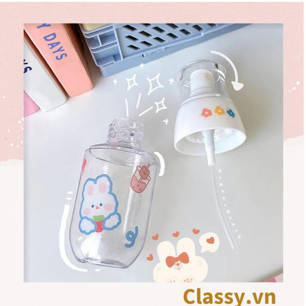 Chai chiết mỹ phẩm dạng xịt, dạng vòi Classy bấm bằng nhựa dung tích 100ml, 50ml PK1398