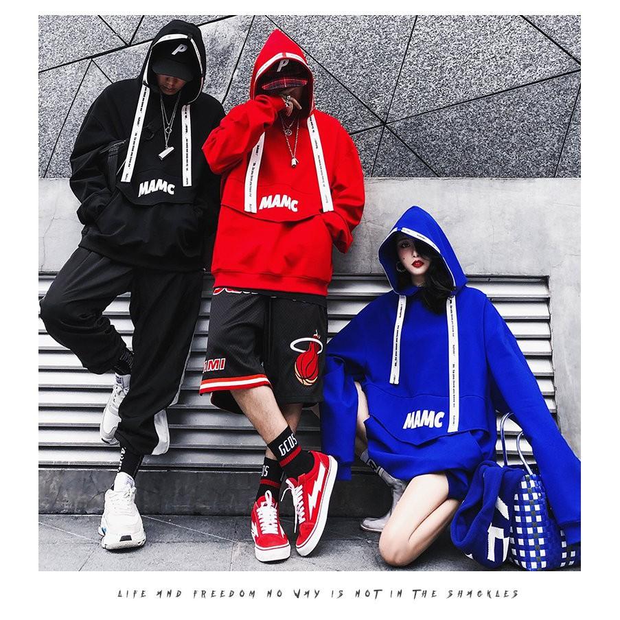 Áo thun Hoodie nam tay dài unisex form rộng vải nỉ MAMC trùm unisex aothununisex