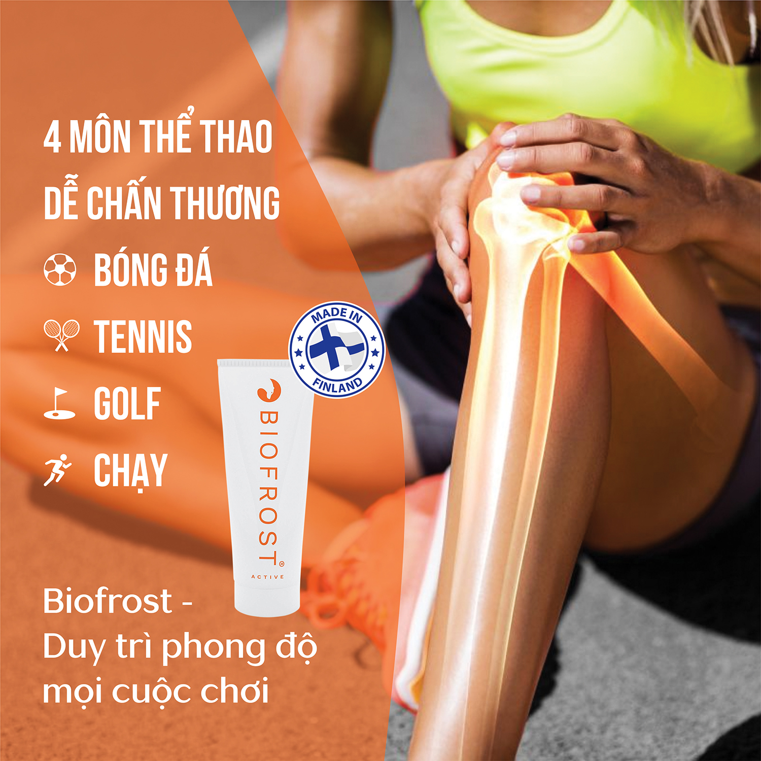 COMBO 2 GEL GIẢM ĐAU TÁC ĐỘNG KÉP BIOFROST ACTIVE - AN TOÀN HIỆU QUẢ