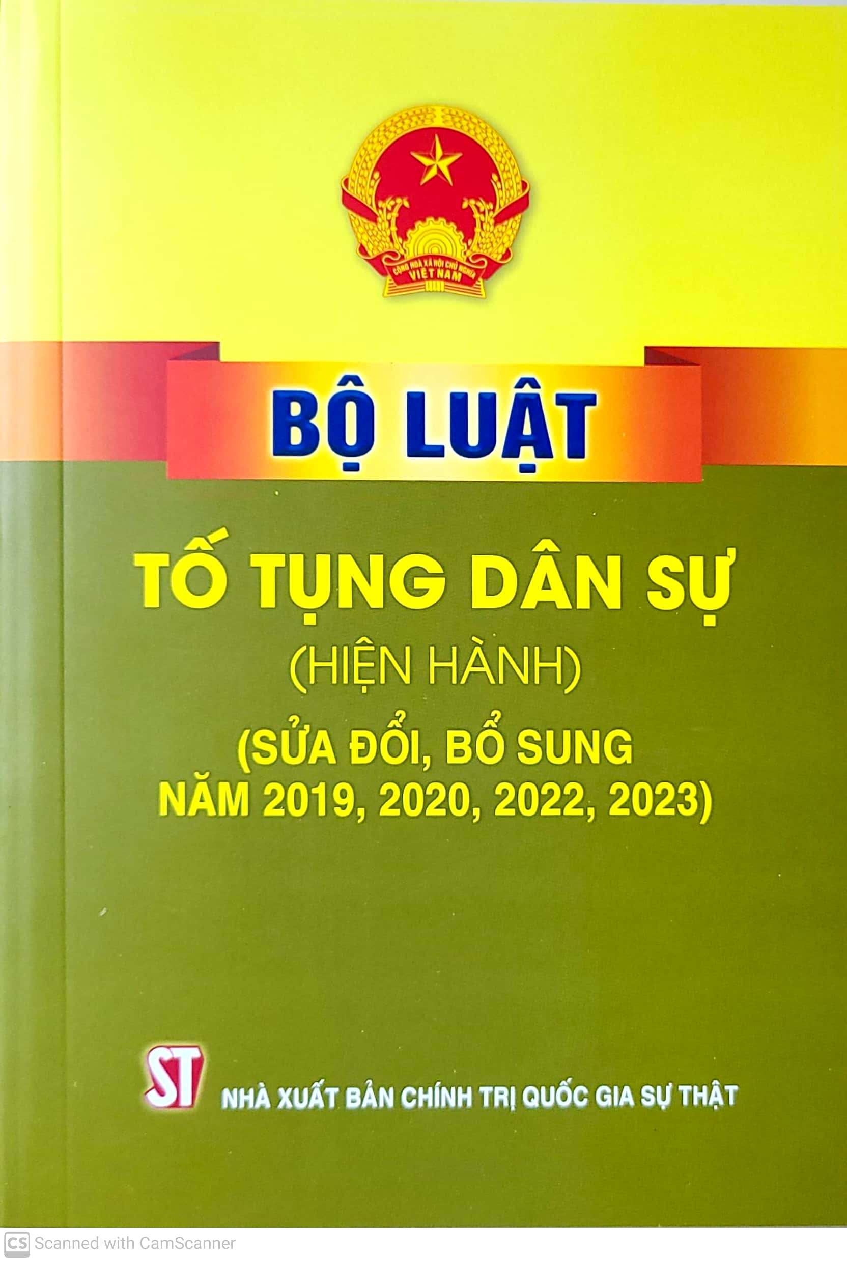 Bộ Luật Tố Tụng Dân Sự (Hiện Hành) (Sửa Đổi, Bổ Sung Năm 2019, 2020, 2022, 2023)