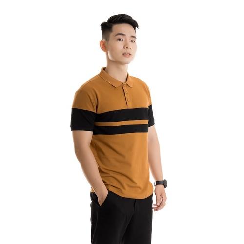 Áo polo nam phối 2 sọc cotton cá sấu cổ bẻ tay ngắn PL01