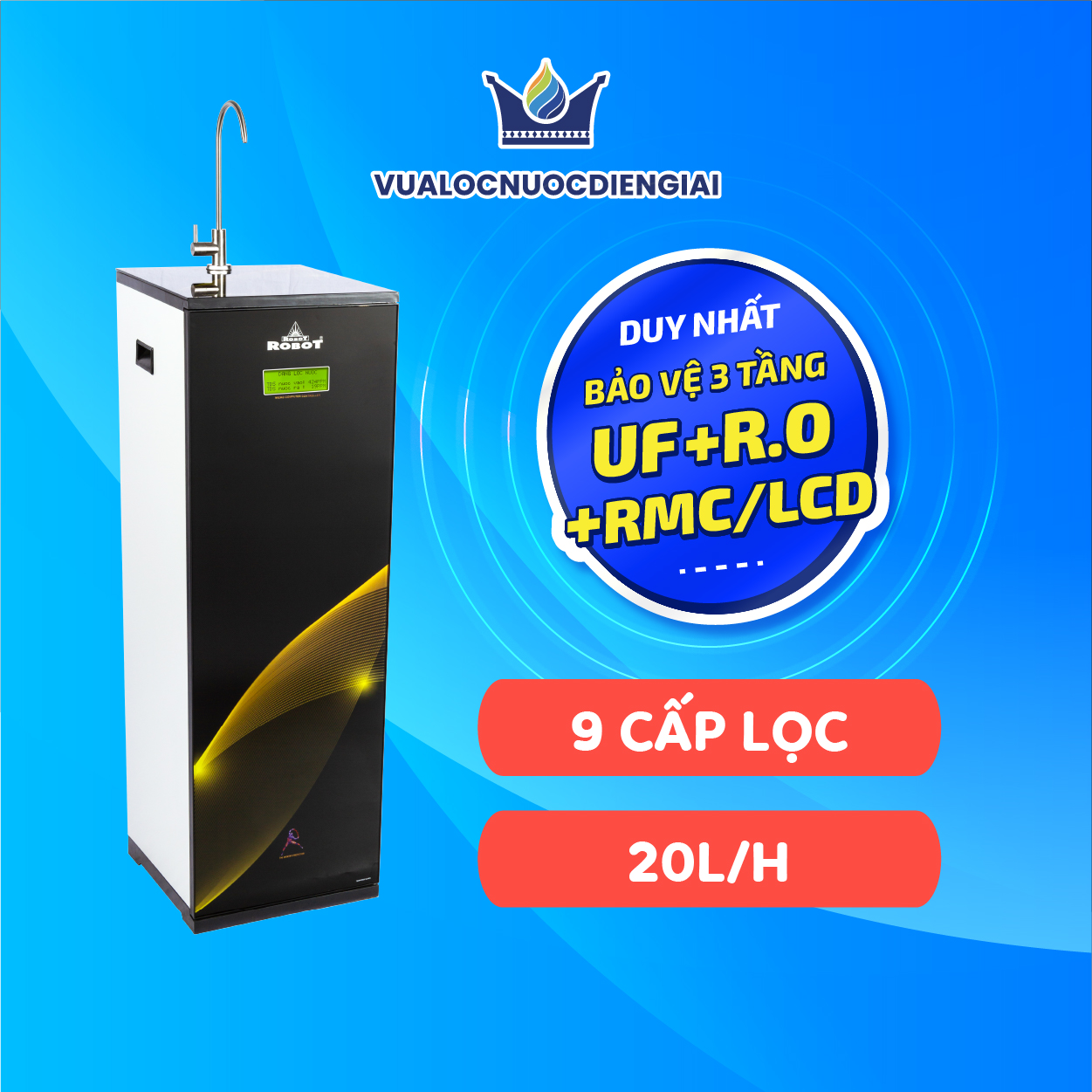 Máy Lọc Nước ROBOT Reno Pro 239G-UR Chức Năng Công Nghệ Lọc Tích Hơp R.O + UF - Hàng Chính Hãng