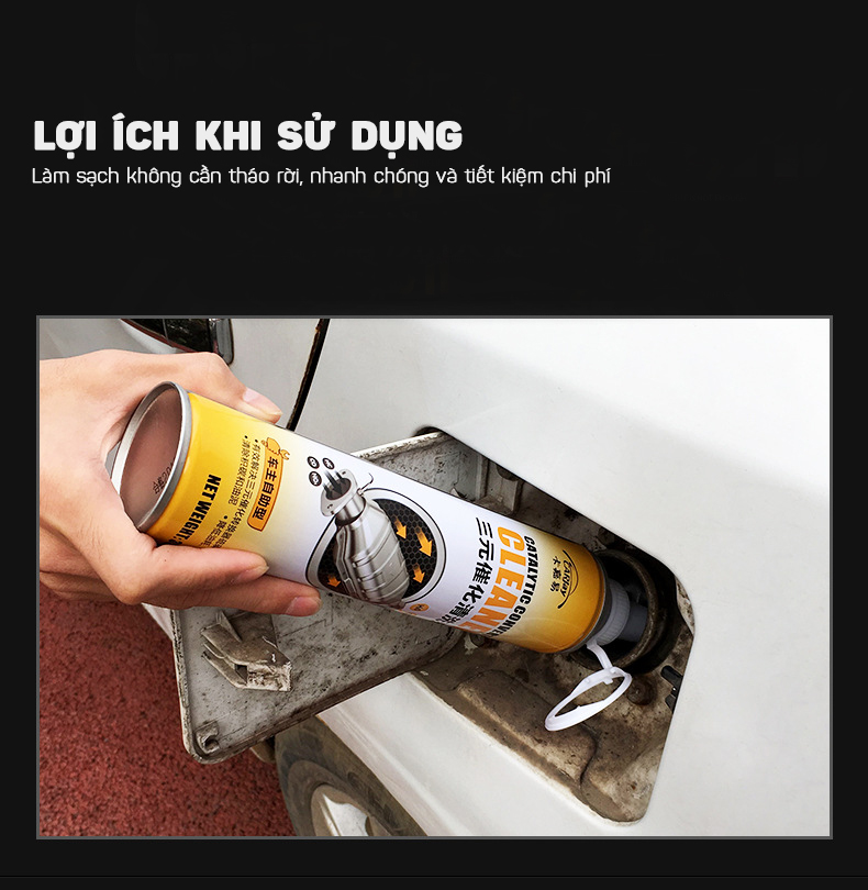 Dung Dịch Vệ Sinh Hệ Thống Xúc Tác Khí Thải Dành Cho Xe Ô Tô Động Cơ Xăng 355ml-Hàng Nhập Khẩu