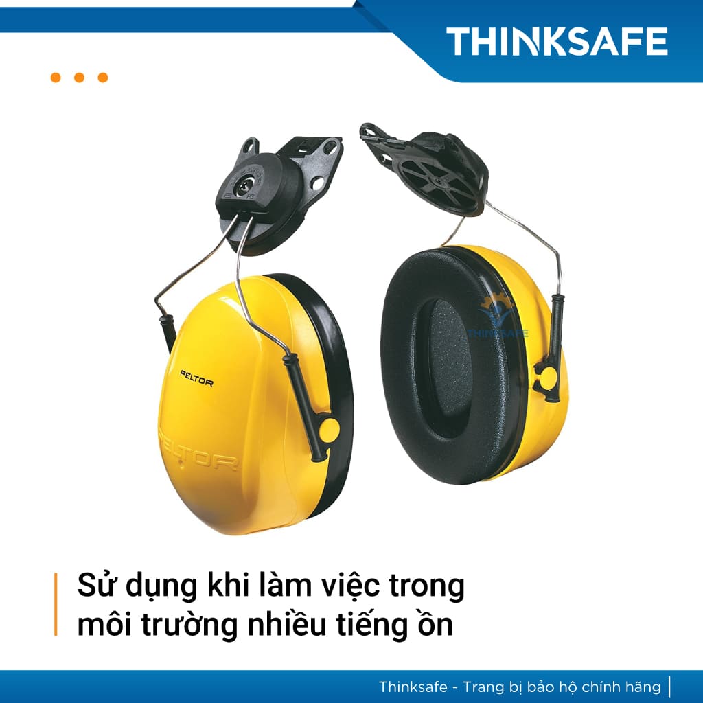 Chụp tai giảm ồn 3M Optime 98 H9P3E, chống ồn 23db bảo vệ lỗ tai trong môi trường làm việc - Thinksafe