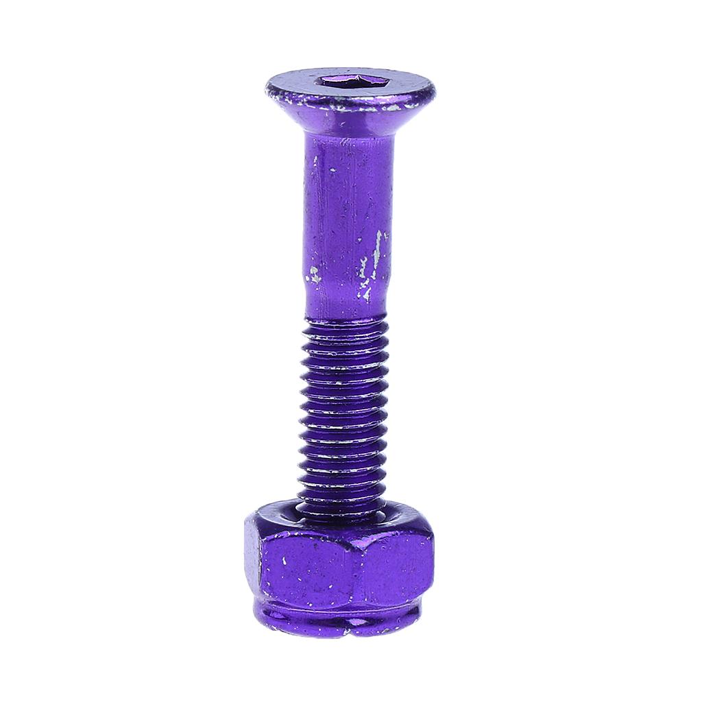 2x8pcs Replacement Skateboard Truck Hardware Set Longboard Screws Bolts Purple