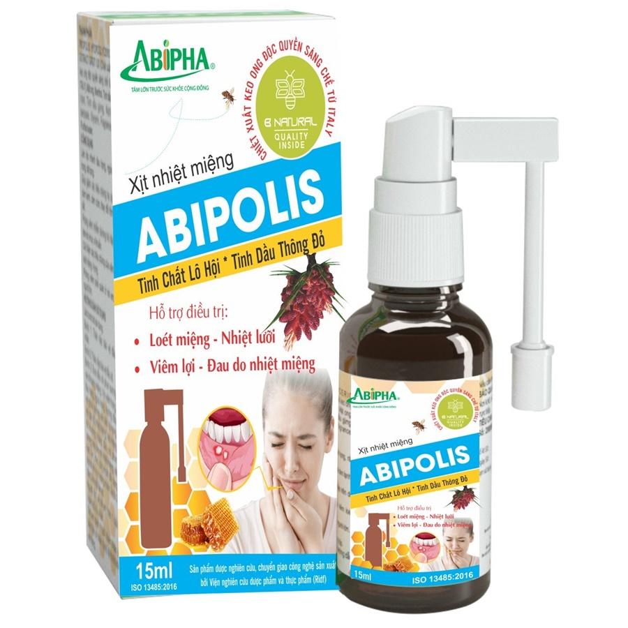Xịt nhiệt miệng Abipolis- Giảm đau, Viêm loét miệng lưỡi chỉ 1 vài lần xịt. Đơn giản &amp;amp; Dễ mang theo; Sử dụng.