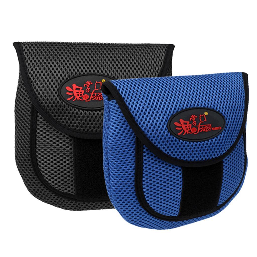 2 Pieces Bait Casting Fishing Reel Protective Case Cover Storage Bag Black